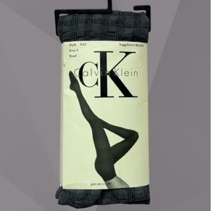 VTG  NWT 90’s Calvin Klein Gray Glen Plaid Tights Size 3